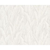 Edem - Carta da parati in rilievo 420ST20 Carta da parati tnt goffrata a caldo leggermente strutturata con elementi di natura luccicante bianco