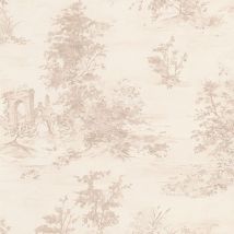 Carta da parati country Profhome 304291 Carta da parati TNT leggermente strutturata in stile shabby chic opaca beige rosa bianco-crema 5,33 m2
