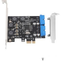 Treetalk - Carte d'extension pcie PCIExpress vers connecteur interne 2 ports 19 broches usb 3.0 à profil bas