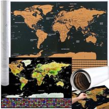 Carte Du Monde - Carte À Gratter Avec Drapeaux 23443
