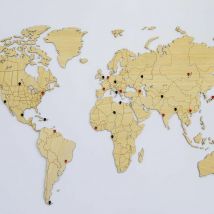 Mimi Innovations - Carte du Monde Déco Murale 130X78cm Bambou