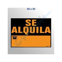 Cartel plastificado se alquila - 40X30 cm