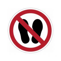Cartelli di divieto iso 7010 Non entrare con le scarpe - P024 Misura - 50mm x 50mm, Numero Pezzi - 50 pezzi