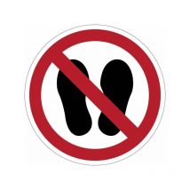 Cartelli di divieto iso 7010 Non entrare con le scarpe - P024 Misura - 50mm x 50mm, Numero Pezzi - 10 pezzi