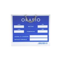 Cartello orario apertura Tempopol Blu 15x11 cm – PVC 1mm – Include adesivi personalizzabili