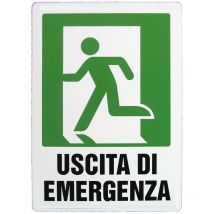 Cartello segnaletico targa tabella pvc plastica uscita di emergenza 20x30 sx