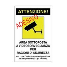 Cartello Segnaletico Adesivo - Area Video Sorvegliata 18x12cm