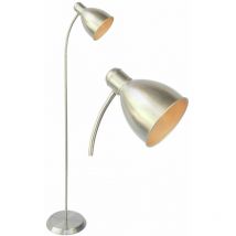 First Choice Lighting - Carter - Satin Nickel Floor Lamp - Satin nickel plate