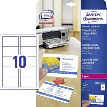 Avery Zweckform - Avery-Zweckform C32016-25 Cartes de visite imprimables, bords lisses 85 x 54 mm blanc 250 pc(s) Format du papier: din a - blanc