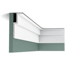 C391 Corniche pour éclairage indirect et cache tringle à rideau - 6x16x200cm (h x p x l) - moulure décorative polyuréthane a l'unité