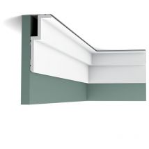 C391 Corniche pour éclairage indirect et cache tringle à rideau - 6x16x200cm (h x p x l) - moulure décorative polyuréthane Pack 2 pièces
