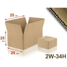 Lot de 10 Cartons double cannelure 2W-34H format 250 x 250 x 250 mm