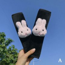 Muff - Cartoon animal seat belt shoulder cover, backpack shoulder belt cover (1 pair) Rabbit