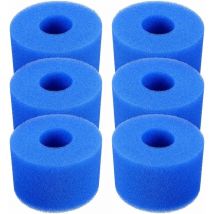 Cartouche de filtre de piscine,Lot de 6 cartouches de filtre de piscine réutilisables et lavables en mousse pour jacuzzi type S1 (bleu) - Tonchean