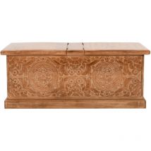 Verty Furniture - Carved Mango Wood Coffee Table/Blanket Box