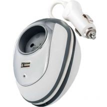 Convertisseur Voiture carwatt 150W usb 2.4A - Blanc/Gris