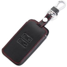 Cas de Couverture de Clé de Voiture en Cuir Porte-clés pour Renault Kadjar Accessoires de Protection de la Peau à 4 Boutons (Rouge) - Ahlsen