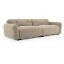 CASA XL VELOURS - Canapé 4 places en tissu 3D beige