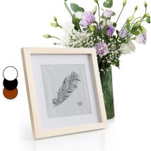 Casa Chic - Bilderrahmen mit Passepartout, 28x28cm Bilderrahmen für Urkunde & Collage, Glas Bilderrahmen, Fotorahmen Stehend/Wandmontage, Rahmen