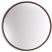 Elegance by Rosegoldener Wandspiegel aus Metall - Rund 58,5 cm Durchmesser Galvanisiertes Metall - Ideal für Badezimmer und Wohnzimmer - Rose Gold