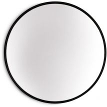 Casa Chic Elegance by Casa Chic - Schwarzer Wandspiegel aus Metall - Rund 80 cm Durchmesser Galvanisiertes Metall - Ideal für Badezimmer und