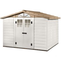 Casetta da giardino in pvc garofalo 'tuscany evo 280' l.309 x p.261 x h.225 cm