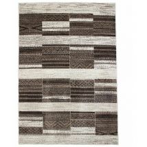 Thedecofactory - casa - Tapis toucher laineux à motifs carrés et scandinaves beige 133x190