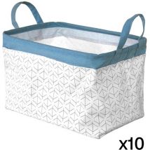 Lot de 10 paniers 2 poignées 38x26x26cm - Calicosy