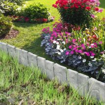 Casa.pro - Bordure per Aiuola in set di 40 blocchi - Lunghezza tot 10 m - Grigio, Effetto Pietra