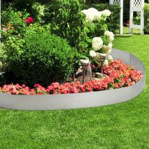 Casa.pro - Borde limitador de jardín - Borduras de jardín - set de 50 piezas - color plata - acero galvanizado