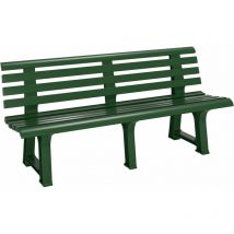 Banco de Jardín 3 Plazas 145x49x74cm Capacidad 240Kg Asiento Exterior Patio Terraza Balcón Verde - Casaria