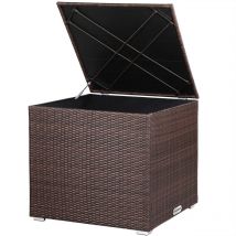 Casaria - Baúl Almacenaje para Jardín o Terraza Poliratán y Acero Galvanizado Revestimiento Impermeable 75x75x70cm para Exteriores o Interiores