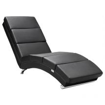 Casaria Chaise Longue XXL Interior sillón London con respaldo extra alto 186x55x89cm capacidad 180kg - modelo a elegir Imitación de cuero negro