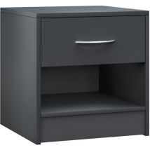 Comodino con Cassetto per Camera da Letto 41cm Altezza Comfort Comò Portaoggetti in Legno 41x39x28cm Anthrazit (de) - Casaria