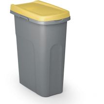 Expandable Kitchen Bin System 25L Capacity Colour-Coded, Odour-Locking Removable Lid Easy to Clean Compact Design Kitchen & Office Yellow - Casaria