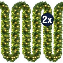 Casaria - Guirnalda de Navidad con LEDs 5m o 10m Decoración Navideña Interior y Exterior IP44 2x 5m 100LEDs (de)