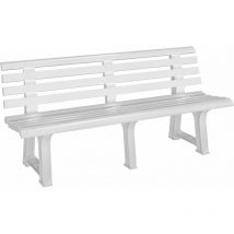 Panca da giardino Orchidea 145 cm plastica 3 posti panchina cassapanca bianco - Casaria
