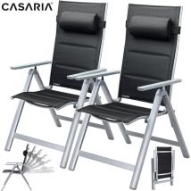 Set di sedie da giardino pieghevoli imbottite in alluminio regolabili 8 posizioni 120 kg resistenti balcone campeggio sedia pieghevole con schienale