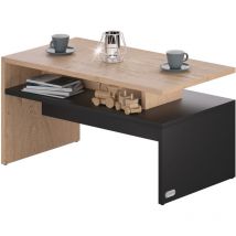 Table basse rectangulaire 95x55x50cm Table basse design moderne Table de salon 50kg avec 2 niveaux de rangement Bois gris - Casaria
