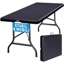 Table de camping pliante en plastique 183x75x73cm Table de jardin 8 personnes intérieur extérieur anthracite - Casaria