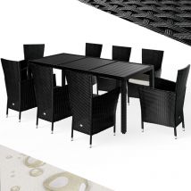 Tavolo e sedie da giardino rattan wpc cuscini 8 sedie impilabili set mobili da esterno arredamento giardino arredo giardino tavolo e sedie balcone