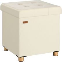 Casaria - Velvet Ottoman 40L Storage Capacity Thick Foam Padded Lid Sturdy Wooden Legs with Floor Protectors Foldable Design 300kg Weight Capacity