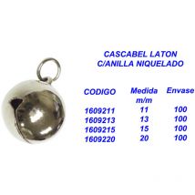 Fplus cascabeles laton con anilla niquelado 15 mm 1609215 , cascabeles laton con anilla niquelado 15 mm 1609215