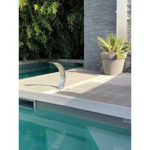 Zenlys - Cascade inox 316 Fontaine Piscine Bassin Modèle Mini Cobra Hauteur 35cm / Largeur 10,5cm / Profondeur 33cm