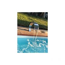 Cascade massante en inox pour Piscine Hauteur 65cm / Poli Miroir / Forme contemporaine