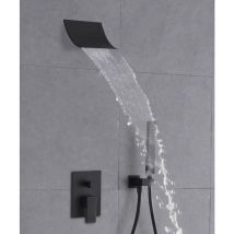 Lookshop - Cascade pomme de douche et système de douche à main noir solide