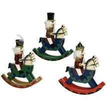 Cascanueces sobre caballito de madera de una sola pieza