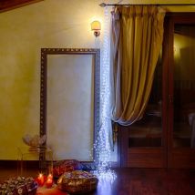 Cascata 600 microled a mantello fili in rame lunghezza 3,2MT - luce fredda