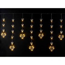 Cascata di Cuori di Natale Luminosa Lunghezza 2 Mt Uso Interno ed Esterno