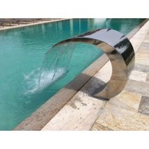 Flexinox - Cascata Mezzaluna Mini Bali Lucida in Acciaio Inox aisi 316 per Piscina - Larghezza Getto Cm. 35